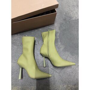 GIA BORGHINI x RHW Ankle Boots Heels Olive Green